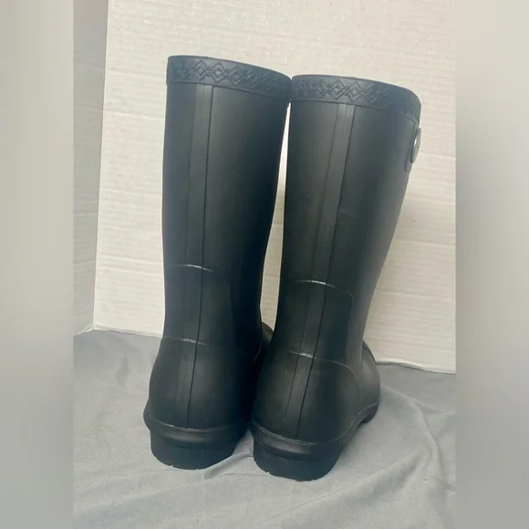 UGG Sienna matte black waterproof rain boots size 8 - Picture 3 of 7